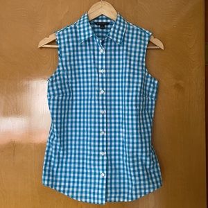 Brooks Brothers Gingham Sleeveless Top (Size 2)